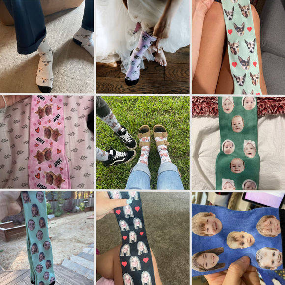 Picture of Custom Photo Socks Multi-map Fashion Gifts
