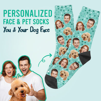 Afbeeldingen van Aangepaste hondensokken met honden- en eigenarensokken Grappige fotosokken - Gepersonaliseerde grappige fotogezichtssokken voor mannen en vrouwen - Beste cadeau voor familie