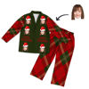 Image de Pyjama de style de Noël personnalisé – Ensemble de pyjama rouge à manches longues avec photo de visage personnalisée Style de Noël Joyeux Noël – Meilleur cadeau pour la famille et les amis