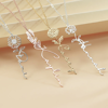 Image de Collier de nom personnalisé avec fleur de naissance - Collier de nom de fleur de naissance - Meilleurs cadeaux Collier de mariage