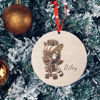 Imagen de Adorno personalizado con nombre de patrón de dibujos animados - Adorno personalizado con nombre de Navidad - Adorno para árbol de Navidad - Decoración navideña para el hogar - Paquete de 10 ventas
