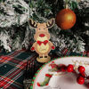 Afbeeldingen van Gepersonaliseerde houten naamkaartjes voor tafelaankleding - Aangepaste cartoon rendieren sneeuwpop plaatskaartjes - Handgemaakte kerstversieringen - Beste cadeau-idee voor dierenliefhebbers voor verjaardag, Thanksgiving, Kerstmis enz.