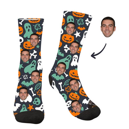 Picture of Customized Face Photo Halloween Socks - Best Gift for Family, Friends and More