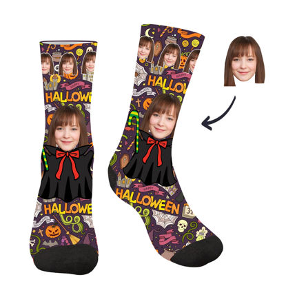 Picture of Custom Face Photo Customized Halloween Socks - Best Gift for Family, Friends and More