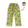 Image de Pyjama personnalisé de style Halloween – Ensemble de pyjama vert à manches longues avec photo de visage personnalisée Style Halloween – Meilleur cadeau pour les proches, la famille et plus encore. -