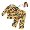 Afbeeldingen van Gepersonaliseerde pyjama in Halloween-stijl - Aangepaste gezichtfoto Gele pyjama met lange mouwen Halloween-stijl - Beste cadeau voor dierbaren, familie en meer.