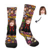 Afbeeldingen van Aangepaste Halloween-stijl pyjama - Aangepaste gezichtfoto Aangepaste Halloween-sokken - Beste cadeau voor familie, vrienden en meer