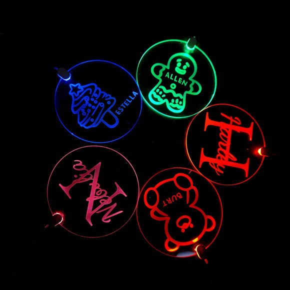 Bild von Personalisierte Namens-Acryl-Hänge-LED-Nachtbeleuchtungsornamente – individuelle Namensverzierung – Heimdekoration – 3er-Pack Bundle-Verkauf