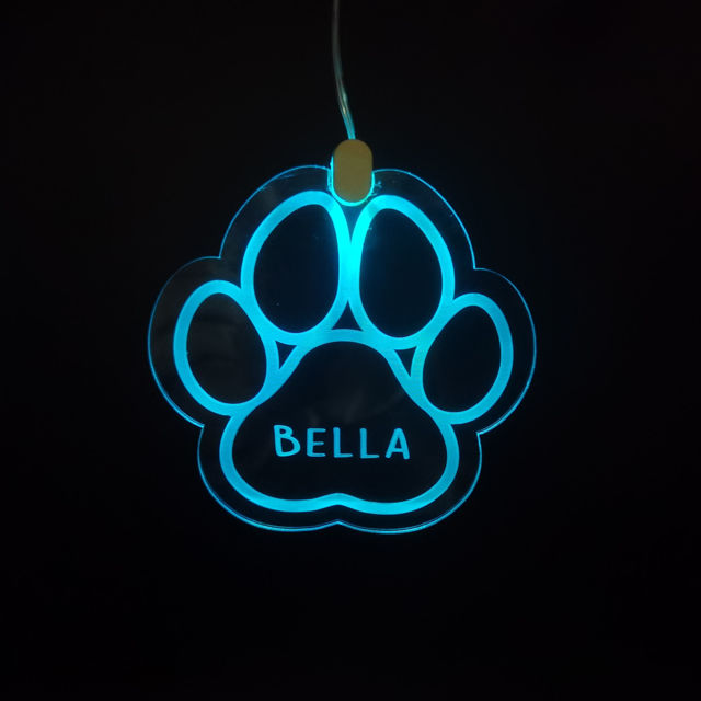 Picture of Personalized Name Acrylic Hanging LED Night Lighting Ornaments - Custom Christmas Tree Name Ornament - Xmas Home Decor - 3 Pack Bundle Sales