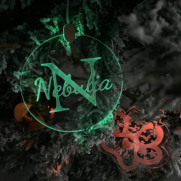 Image de Nom personnalisé Acrylique Suspendu LED Ornements d’éclairage de nuit - Ornement personnalisé de nom d’arbre de Noël - Décoration d’intérieur de Noël - Ventes groupées de 3 paquets