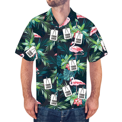 Afbeeldingen van Aangepaste foto gezicht Hawaiiaans shirt - aangepaste foto korte mouw button-down Hawaiiaans shirt - beste cadeaus voor mannen - strandfeest T-shirt als vakantiecadeau