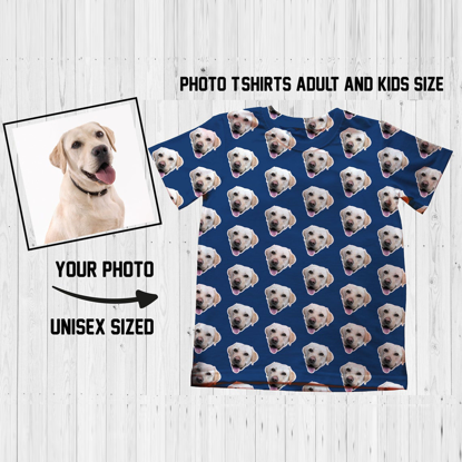 Afbeeldingen van Custom Photo Short Sleeve T-shirt  - Personalized Pet Photo Gift Custom Face T-shirts
