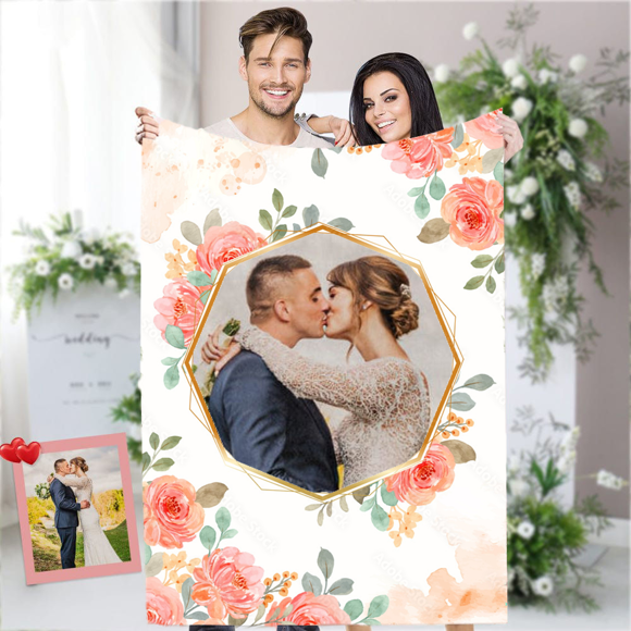 Bild von Personalisierte Hochzeits-Decken Kundenspezifische Foto-Decken-Hochzeits-Geschenke