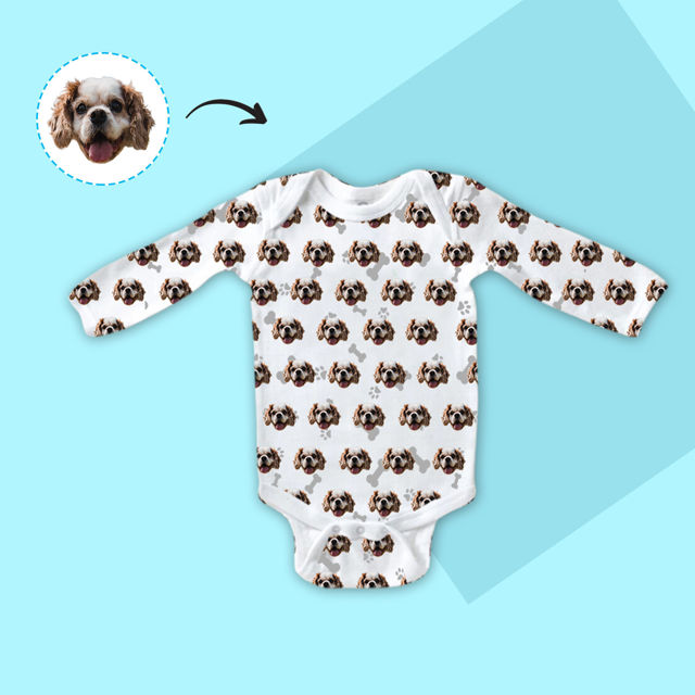 Picture of Customized baby clothing Personalized baby long-sleeved onesies Customized pet avatar baby long-sleeved onesies