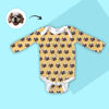 Bild von Maßgeschneiderte Babykleidung. Personalisierte Baby-Langarm-Strampler. Maßgeschneiderte Haustier-Avatar-Baby-Langarm-Strampler
