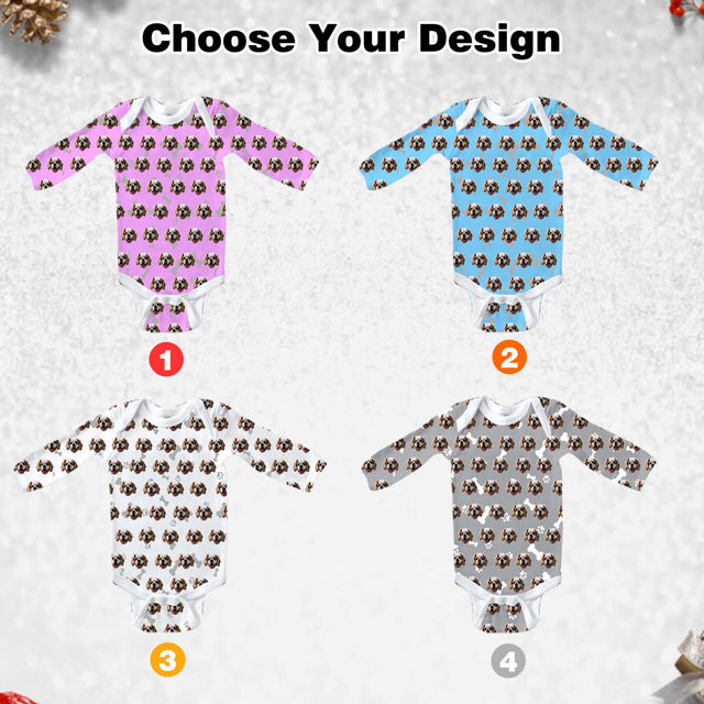 Picture of Customized baby clothing Personalized baby long-sleeved onesies Customized pet avatar baby long-sleeved onesies