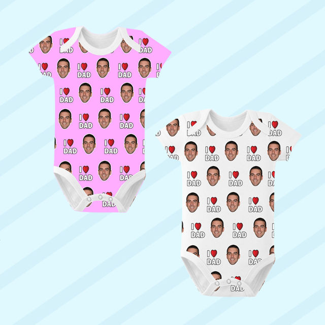 Picture of Customized Baby Clothing Personalized Baby Onesies - I love dad