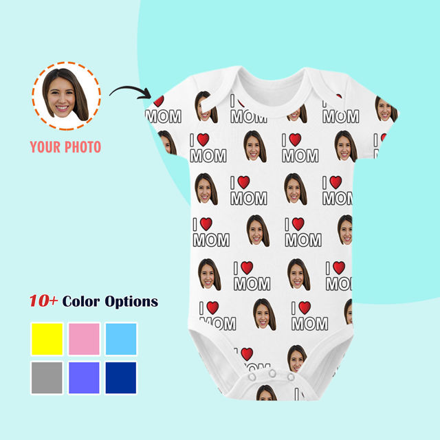 Picture of Customized Baby Clothing Personalized Baby Onesies - I love mom