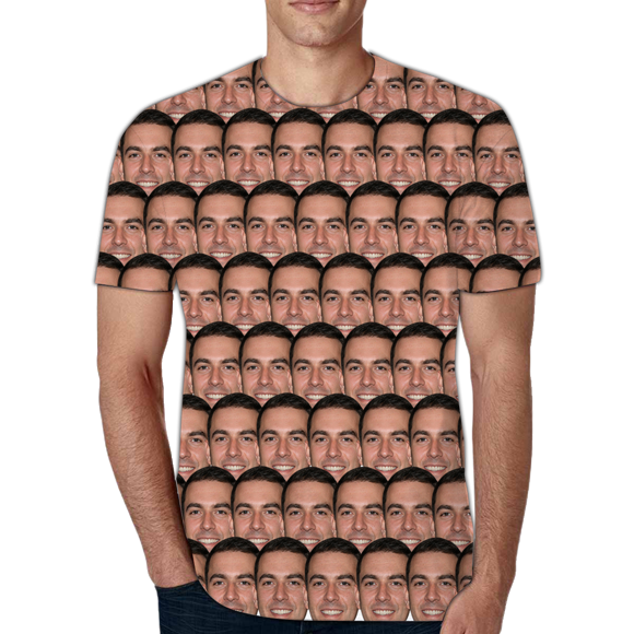 Bild von T-Shirt mit individuellem Gesichtsfoto, personalisiertes Gesicht, kurzärmlig – Multi-Avatar-Kopie-T-Shirt