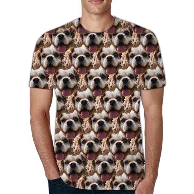 Picture of Custom Face Photo T-Shirt Personalized Face Short Sleeve – Pet Multi-Avatar Replica T-Shirt