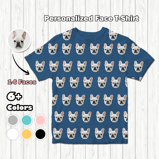 Picture of Customized Face Photo T-Shirt Personalized Copy Pet Multi-Avatar Short Sleeve