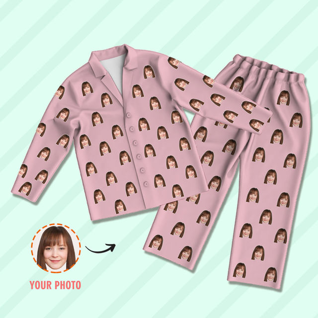 Picture of Customized pajamas Customized photo pajamas Customized family pajamas complete set