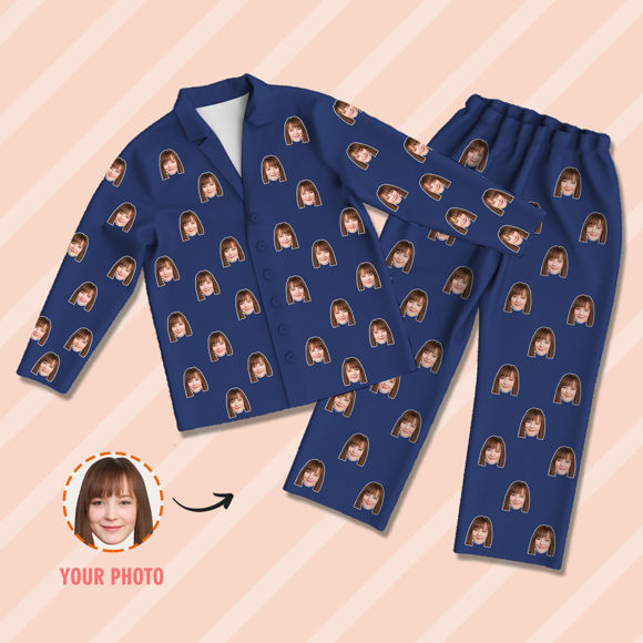 Imagen de Pijamas personalizados Pijamas personalizados con fotos Conjunto completo de pijamas familiares personalizados