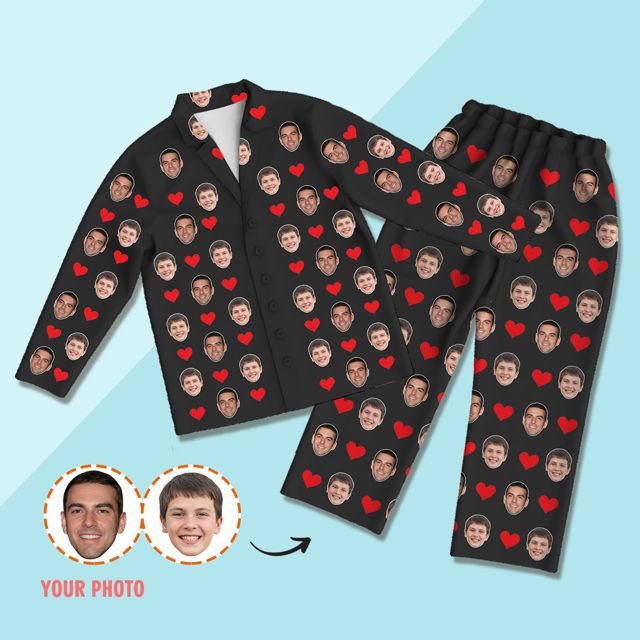 Picture of Customized pajamas Customized photo pajamas Customized family pajamas complete set - full of love