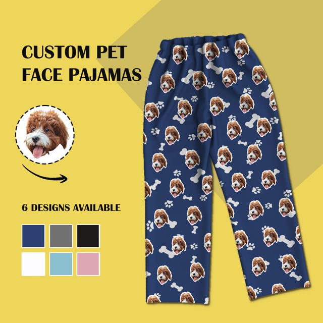 Picture of Customized pajamas Customized pet photo pajamas Customized family pajamas complete set - Dog Bones