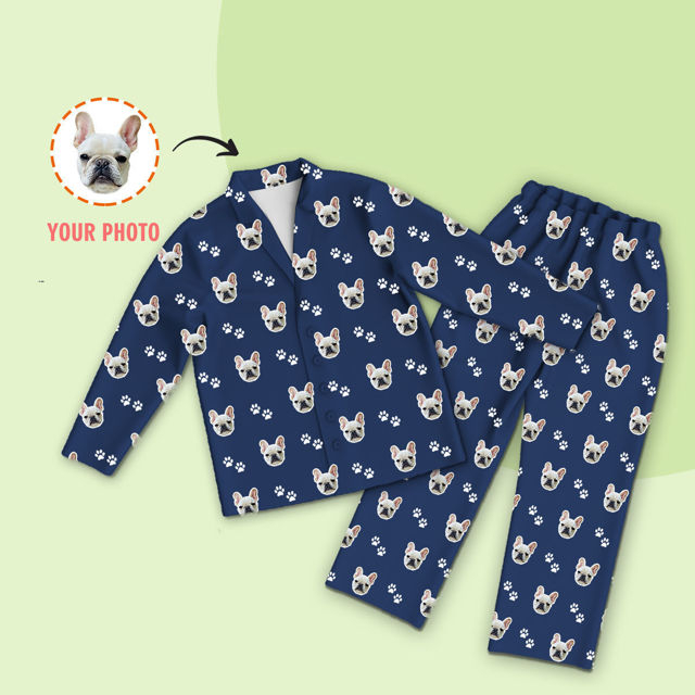 Picture of Customized pajamas Customized pet photo pajamas Customized family pajamas complete set - Dog Paws