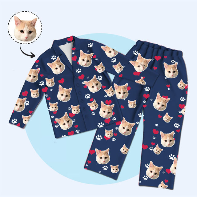 Picture of Customized pajamas Customized pet photo pajamas Customized family pajamas complete set - Love & Cat Claws