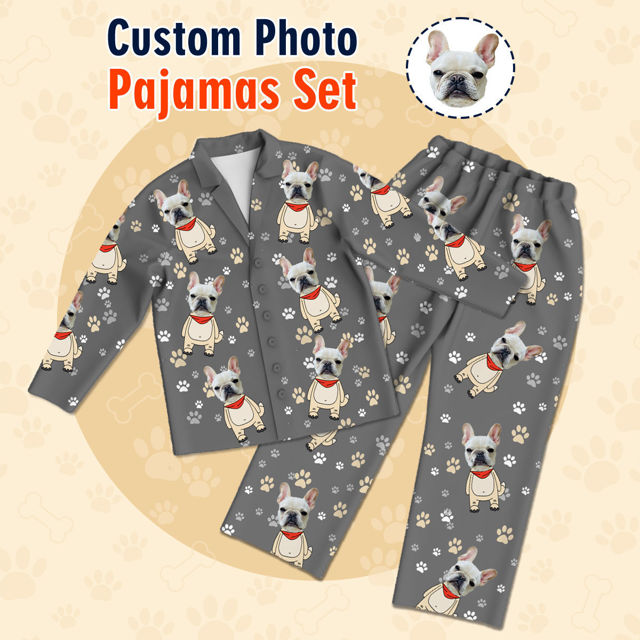 Picture of Customized pajamas Customized pet creative photo pajamas Customized casual pajamas complete set