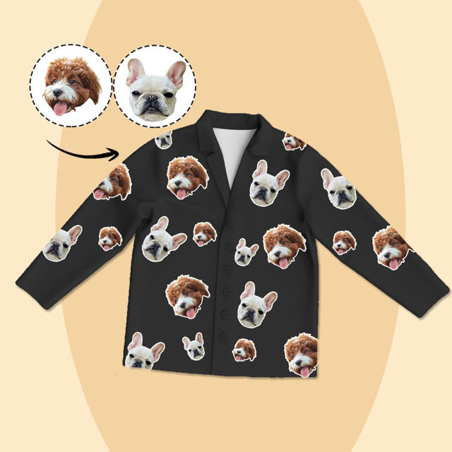 Picture of Customized pajamas Customized photo pet element pajamas Customized casual home pajamas complete set