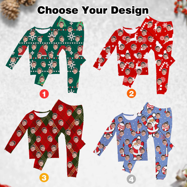 Picture of Customized round neck pajamas  Customized creative photo pajamas multiple styles of customized casual home pajamas complete set