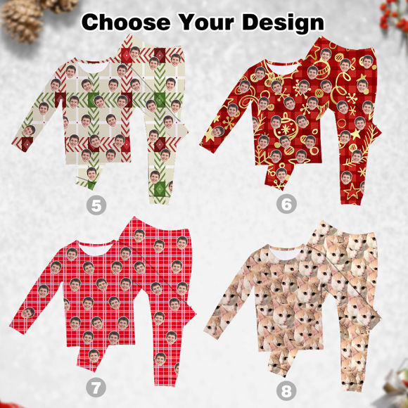 Imagen de Pijamas de cuello redondo personalizados, pijamas fotográficos creativos personalizados, múltiples estilos de pijamas casuales personalizados para el hogar, conjunto completo