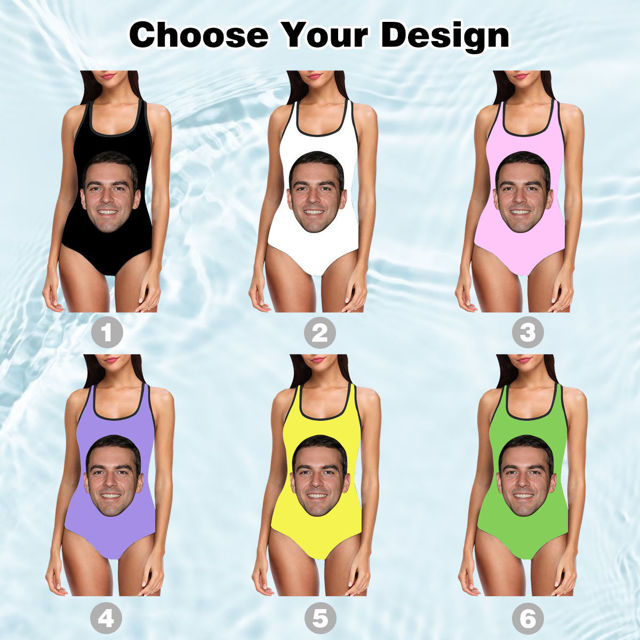 Picture of Customized personalized one-piece swimsuit Customized avatar color one-piece swimsuit