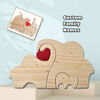 Picture of Custom Wooden Elephants Family Puzzle - Personalized Wooden Elephants Puzzle with Family Names - Family Keepsake Gift - Home Decor Gift