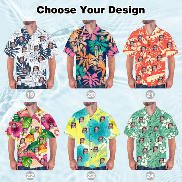 Picture of Custom Photo Hawaiian Shirt - Personalized Photo All Over Print Hawaiian Shirts - Men Hawaiian Shirts - Beach Party T-Shirts as Holiday Gift