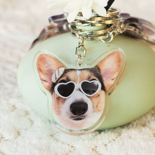 Picture of Custom Photo Acrylic Keychain - Custom Photo Keychain with Pets Photo - Double Sided Printed Dog/Cat Photo Keychain - Best Gifts for Pet Lovers