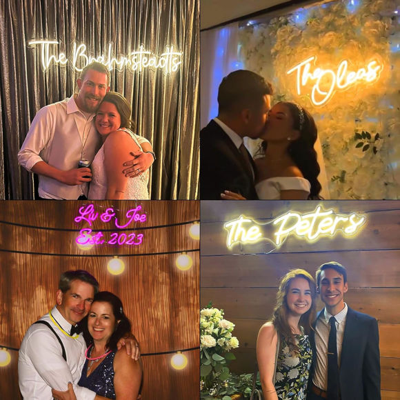 Picture of Custom Neon Signs | Neon Sign Customizable for Wall Decor | Personalized Neon Sign for Wedding or Birthday Party Gift