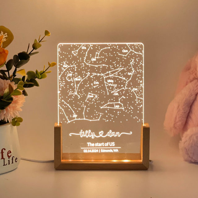 Picture of Custom Constellation Star Map Night Light - Personalized Starry Night Lamp - Constellation Chart Lamp - Anniversary Gift Idea - Best Gifts for Children or Lovers