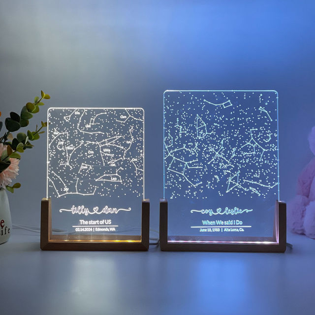 Picture of Custom Constellation Star Map Night Light - Personalized Starry Night Lamp - Constellation Chart Lamp - Anniversary Gift Idea - Best Gifts for Children or Lovers