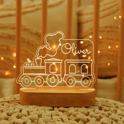Picture of Irregular shape train night light-personalized name