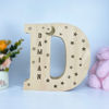 Picture of Personalized Letter Night Light for Wall Decor or Desk Best Gift For Loved Ones- Custom Wooden Engraved Name Night Light 26 Letters Style