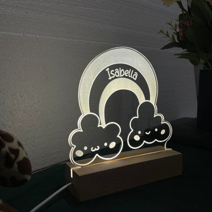 Picture of Rainbow Cloud Night Light with Irregular Shape - Personalized It With Your Kid's Name - Best birthday, Christmas Gift