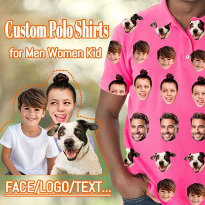 Picture of Customized Polo shirt - Personalized multi-image arrangement Polo shirt - Personalized male and female avatar Polo shirt