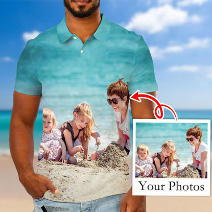 Picture of Customized Polo Shirt - Personalized Photo Polo Shirt - Customized Avatar, Photo Golf Shirt Polo Shirt - Unisex