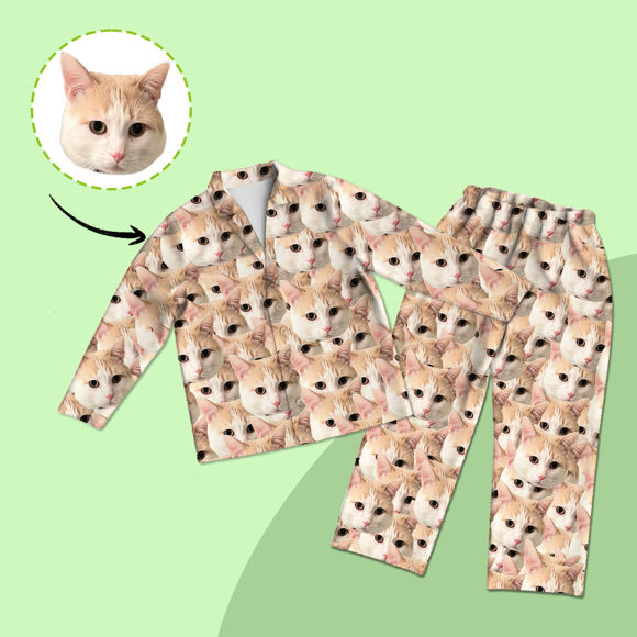 Picture of Customized Face Pajamas | Customized Pet Multi-Head Creative Pajamas | Customized Pet Creative Home Pajamas Set