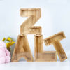 Picture of Personalized Wooden Piggy Bank for Kids Boys Girls - Large Piggy Banks 26 English Alphabet Letter - Best Gift for Children on Birthday or Christmas