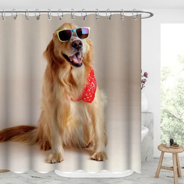 Picture of Custom Photo Shower Curtain - Personalized Pet Curtain - Bathroom Decor Housewarming Gift